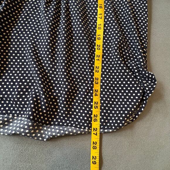 Market & Spruce Navy Polka Dot Button Front Blouse Size M - Picture 6 of 10